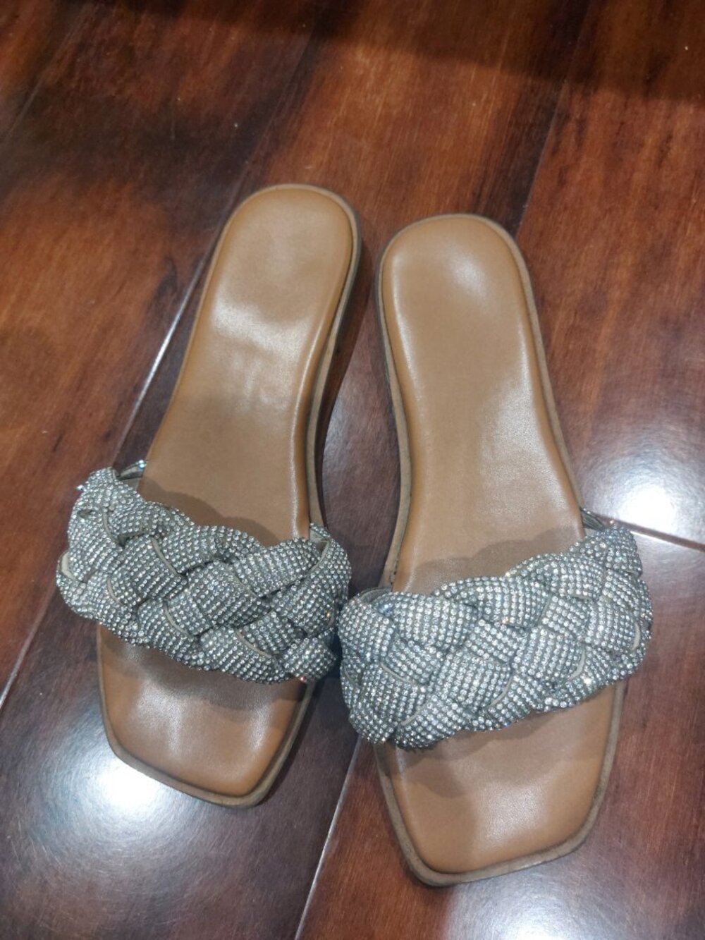 Rhinestone womens sandels sz 9.5 w
